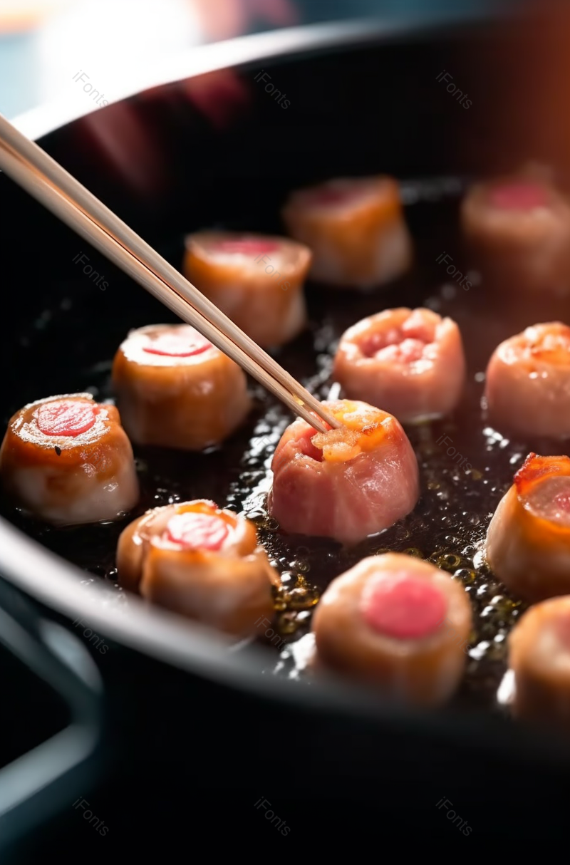 煎锅里的烤羊肉肠摄影图,高清,摄影图,摄影图片,图片大全,摄影图免费下载